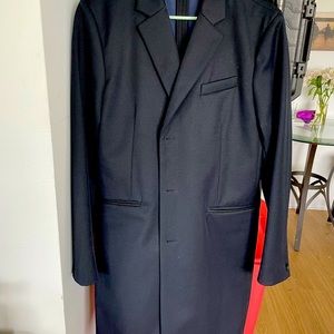 Rag and Bone blue overcoat.